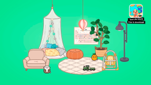 Toca Boca World - Большой семейный дом Кресло, коврик, игрушки, лампа, карта.