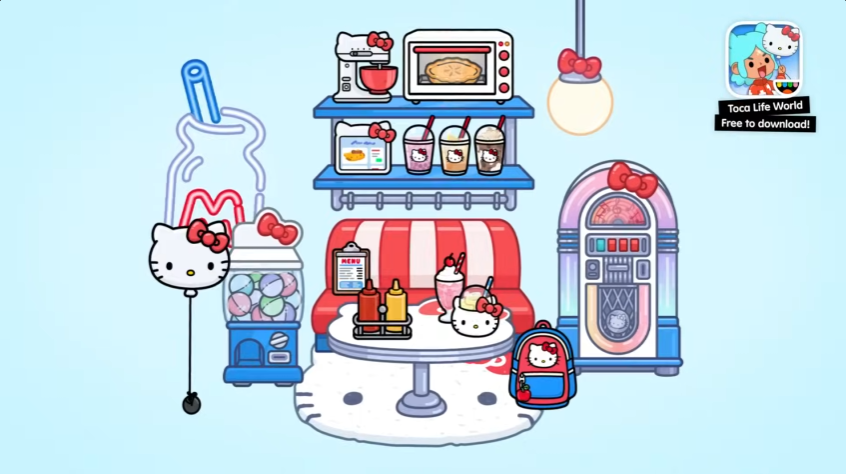 Тока Бока 1.79 - Набор мебели Hello Kitty and Friends Мебель Hello Kitty. Шарики. Диван. Игровой автомат. Мини-Бар.