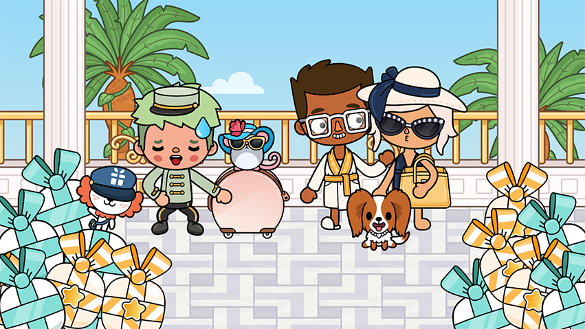 Персонажи Тока Бока с подарками.  Персонажи Тока Бока с подарками.