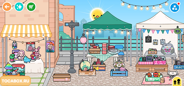 элементы декора и атмосфера городского маркета